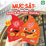 [1 Thùng đỏ] Mực sật Thái Lan - Snack Konjac Sunsu - Cay tê, Giòn Sần Sật, Chuẩn vị Tứ Xuyên - Thùng 72 Bịch