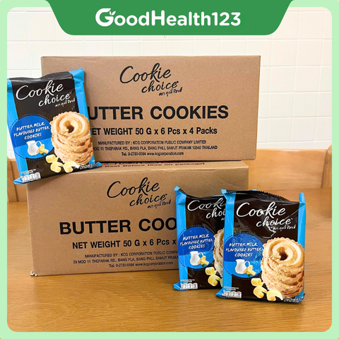 [Thùng 24 Gói Bơ sữa] Bánh Quy Bơ Cookie Choice – Giòn Rụm, Thơm Ngon [Hàng Thái Lan]