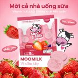 [2 gói dâu] Kẹo Sữa Bò Moo Milk – Thơm Ngon, Bổ Dưỡng Từ Sữa New Zealand - Gói 25g [Hàng Thái Lan]