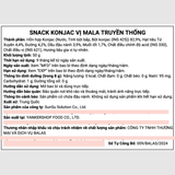 [1 Thùng] Mực sật Thái Lan - Snack Konjac Sunsu - Cay tê, Giòn Sần Sật, Chuẩn vị Tứ Xuyên - Thùng 72 Bịch