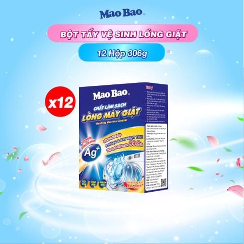  Combo 12 Hộp Bột Tẩy Vệ sinh Lồng Máy Giặt Mao Bao Ag+ 306g 