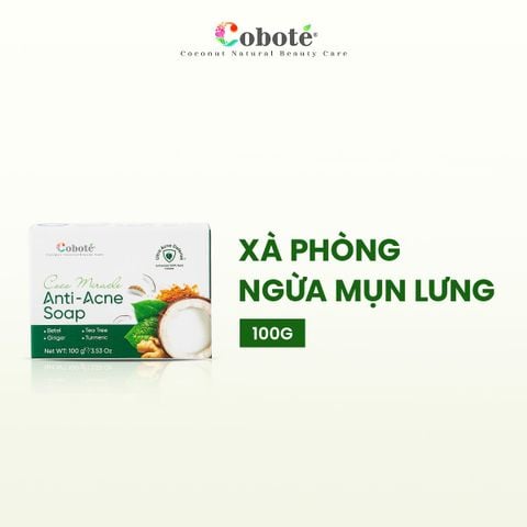  Combo 2 Viên Xà Phòng Ngừa Mụn Cơ Thể Coboté 100gr Giúp Loại Bỏ Bã Nhờn, Dưỡng Mờ Vết Thâm 