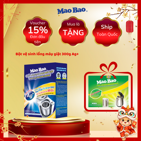  Vệ Sinh Lồng Máy Giặt Mao Bao chứa Ion Bạc Ag+ 306g (cho 1 lần vệ sinh) 