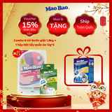  Combo 8 Túi nước giặt kháng khuẩn Mao Bao 1800g + 1 hộp bột tẩy quần áo 12g x5 