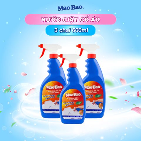  Combo 03 chai Nước giặt cổ áo Mao Bao 600ml 