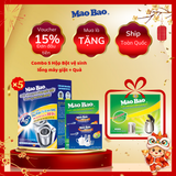 Combo: 5 Hộp bột vệ sinh làm sạch lồng giặt Mao Bao Ag+ 306g  - Tặng 01 hộp bột tẩy bình đun 25g*1 + 2 túi bột tẩy cốc chén 15g 