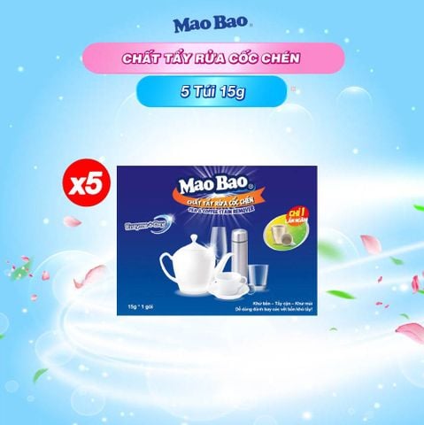 Combo 5 Gói Chất Tẩy Rửa Cốc Chén Mao Bao Tea & Coffee Stain Remover 15g 