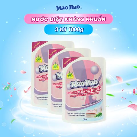  Combo 03 túi Nước Giặt Kháng Khuẩn Mao Bao 1800g 