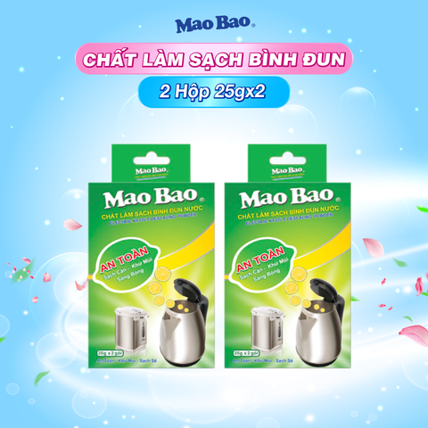  Combo: 02 hộp Chất làm sạch bình đun nước Mao Bao 25g x 2 gói 