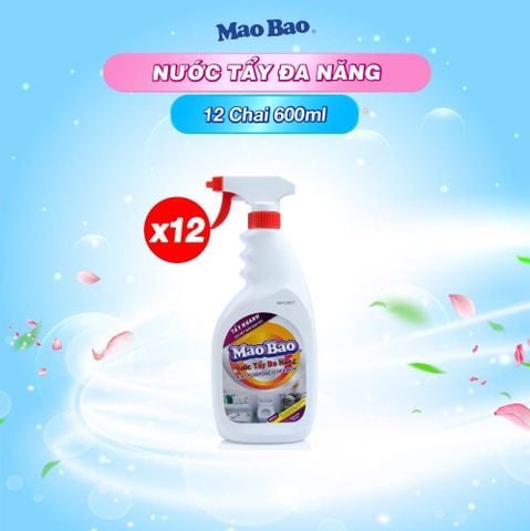  Combo: 12 Chai Nước Tẩy Đa Năng Mao Bao 600ml (1 thùng) 