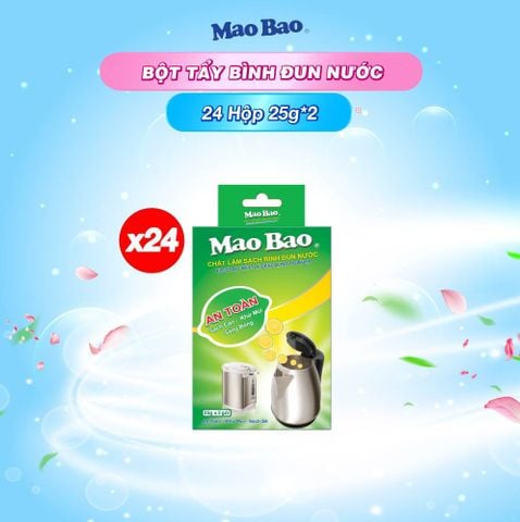  Thùng 24 Hộp Chất Làm Sạch Bình Đun Nước Mao Bao 25g x 2 gói 