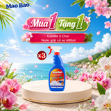  [Mua 1 tặng 1] Combo 03 chai Nước giặt cổ áo Mao Bao 600ml 