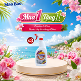  [Mua 1 tặng 1] Combo 03 Chai Nước Tẩy Đa Năng Mao Bao 600ml 