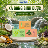  Combo 3 xà bông Sinh Dược Thảo Mộc (Tía Tô + Mướp Đắng + Nghệ Sả Chanh) giúp làm sạch cơ thể hiệu quả 