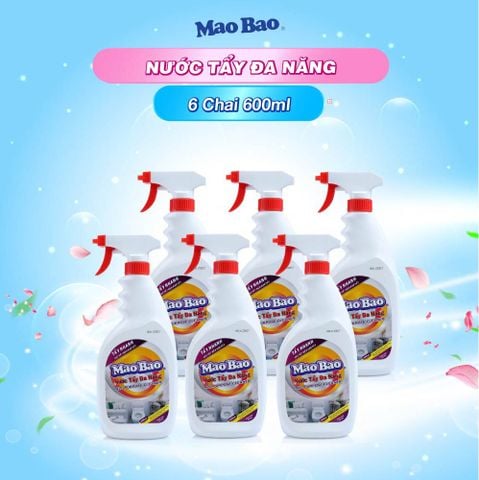  Combo 6 Chai Nước Tẩy Đa Năng Mao Bao 600ml, Làm Sạch Vết Dầu Mỡ Nhà Bếp, Kính, Gạch Men 
