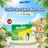  Combo 5 Gói Bột Tẩy Cặn Bình Đun Nước Mao Bao 25g, Làm Sạch Cặn Canxi, Khử Mùi 