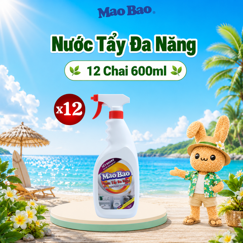  Combo: 12 Chai Nước Tẩy Đa Năng Mao Bao 600ml (1 thùng) 