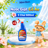  Combo 5 Chai Nước Giặt Cổ Áo Mao Bao 600ml, Làm Sạch Dịu Nhẹ Với Sợi Vải Và Da Tay 
