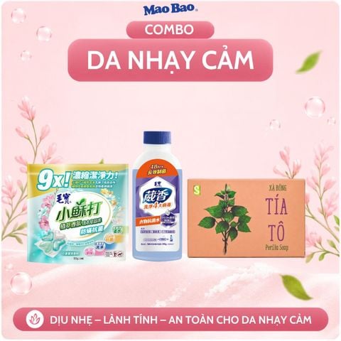  Combo Viên Giặt Xả Hương Lan Nam Phi Và Tuyết Tùng Mao Bao 50g + Nước Kháng Khuẩn Quần Áo Mao Bao 220g + Viên Xà Phòng Tắm Tía Tô 110g 