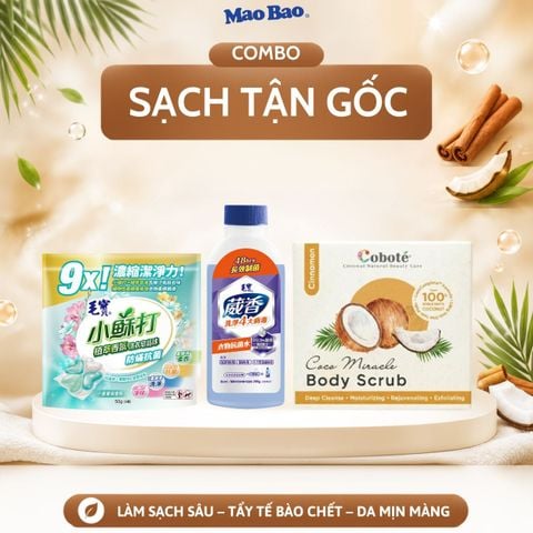  Combo Viên Giặt Xả Hương Lan Nam Phi Và Tuyết Tùng Mao Bao 50g + Nước Kháng Khuẩn Quần Áo Mao Bao 220g + Viên Xà Phòng Tẩy Tế Bào Chết 75g 