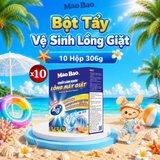  Combo 10 Hộp Chất Vệ Sinh lồng máy giặt Mao Bao Ag+ 306g - Loại Bỏ Cặn Bẩn, Khử Mùi Cho Máy Giặt Cửa Trên/Trước 