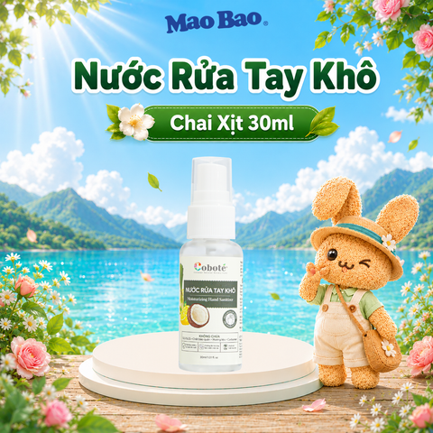  Nước rửa tay khô Coboté 30ml Giúp Sát Khuẩn Hiệu Quả, Dưỡng Ẩm Da Tay Tự Nhiên 