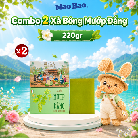  Combo 2 Viên Xà Bông Mướp Đắng Sinh Dược 110g, Giúp Hỗ Trợ Kháng Khuẩn, Dưỡng Da Thư Giãn, Hỗ Trợ Ngăn Ngừa Mụn 