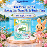  Viên giặt xả Mao Bao - Chống mạt và kháng khuẩn 10g*25 viên (Hương lan nam phi và tuyết tùng) 