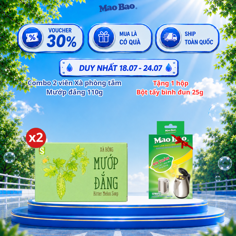  Combo 2 Viên Xà Bông Mướp Đắng Sinh Dược 110g, Giúp Hỗ Trợ Kháng Khuẩn, Dưỡng Da Thư Giãn, Hỗ Trợ Ngăn Ngừa Mụn 