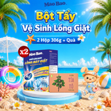  Combo 2 Hộp Bột Vệ Sinh Lồng Máy Giặt Mao Bao 306g Tặng 1 Viên Xà Phòng Tắm Sinh Dươc Tía Tô 110g 