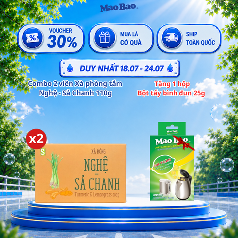  Combo 2 Viên Xà Bông Nghệ - Sả Chanh Sinh Dược 110g, Giúp Hỗ Trợ Kháng Khuẩn, Dưỡng Da Thư Giãn, Hỗ Trợ Ngăn Ngừa Mụn 