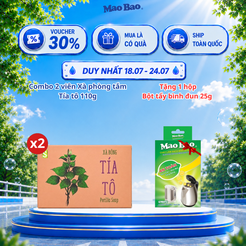  Combo 2 Viên Xà Bông Tía Tô Sinh Dược 110g, Giúp Hỗ Trợ Kháng Khuẩn, Dưỡng Da Thư Giãn, Hỗ Trợ Ngăn Ngừa Mụn 