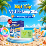  Combo 3 Hộp Bột Vệ Sinh Lồng Máy Giặt Mao Bao 306g Tặng 1 Viên Xà Phòng Tắm Sinh Dươc Mướp Đắng 110g 