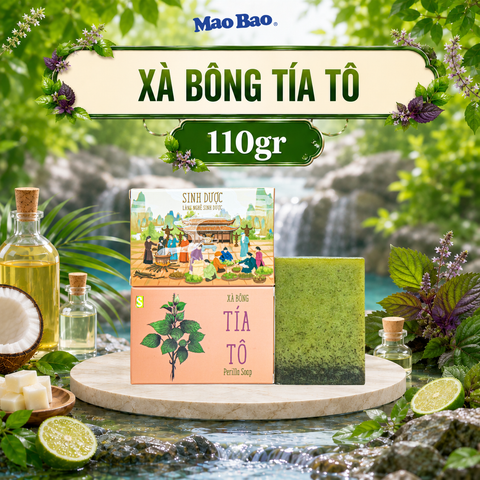  Combo 2 Viên Xà Bông Tía Tô Sinh Dược 110g, Giúp Hỗ Trợ Kháng Khuẩn, Dưỡng Da Thư Giãn, Hỗ Trợ Ngăn Ngừa Mụn 