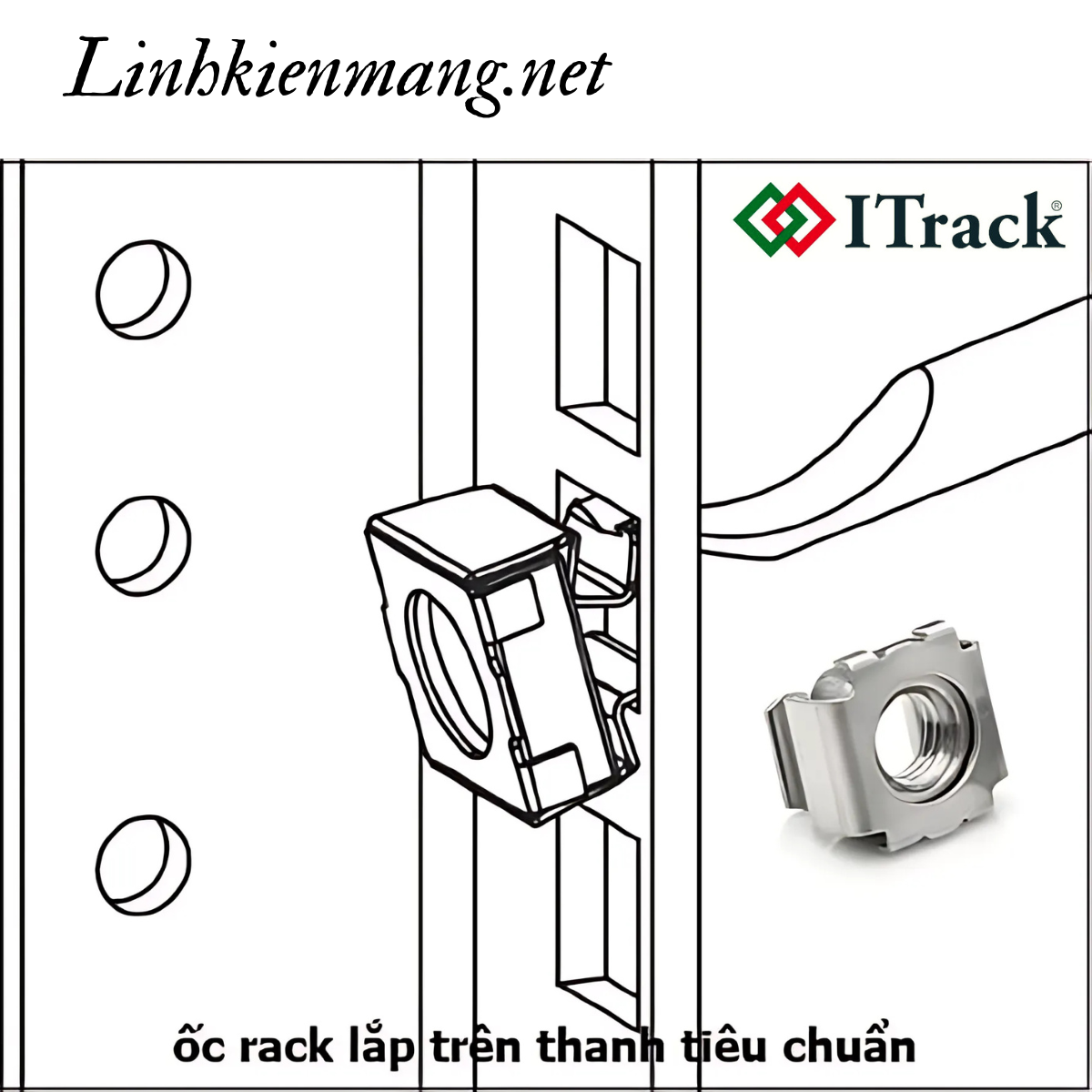 Ốc tủ Rack M6, ốc cài tủ rack, ốc lắp rack chuyên dụng [BỊCH 100 BỘ ...