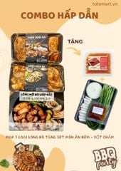 Combo 3 loại Lòng bò nướng, Tặng 1 Set ăn kèm + 1 gói sốt chấm