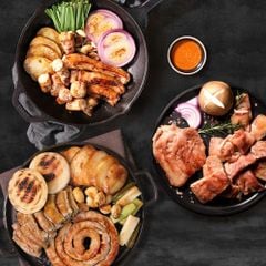 Combo 7 loại Lòng bò nướng, Tặng 1 Set ăn kèm + 3 gói sốt chấm + 500g kim chi cải thảo