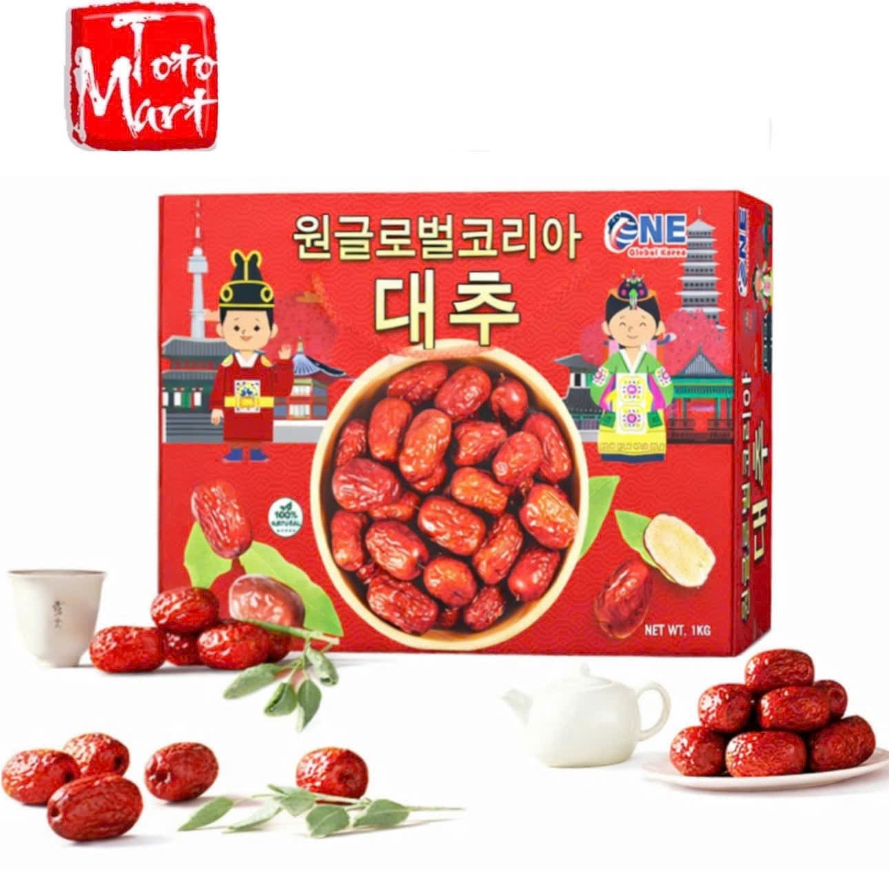 Táo đỏ sấy khô One Global Hàn Quốc (1kg)