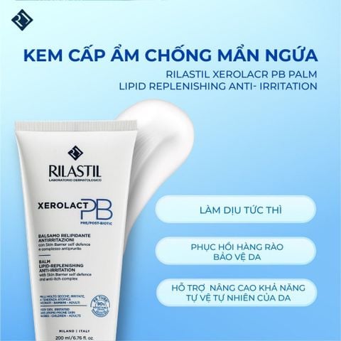 Kem dưỡng cấp ẩm phục hồi, chống mẫn ngứa, viêm da cơ địa Rilastil Xerolact PB Balm Lipid Replenishing Anti Irritation