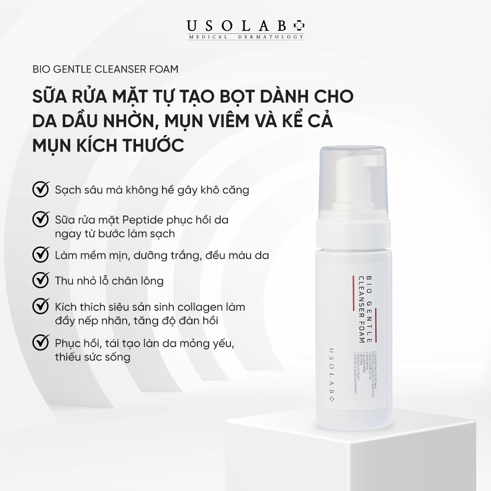 Sữa rửa mặt tự tạo bọt Usolab Bio Gentle Cleanser Foam
