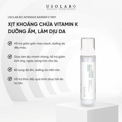 Xịt khoáng toner Usolab Bio Intensive Barrier K Mist làm sạch dịu da