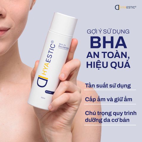 Toner hỗ trợ trị mụn làm sạch bã nhờn Hyaestic BHA 2% Pore Refining