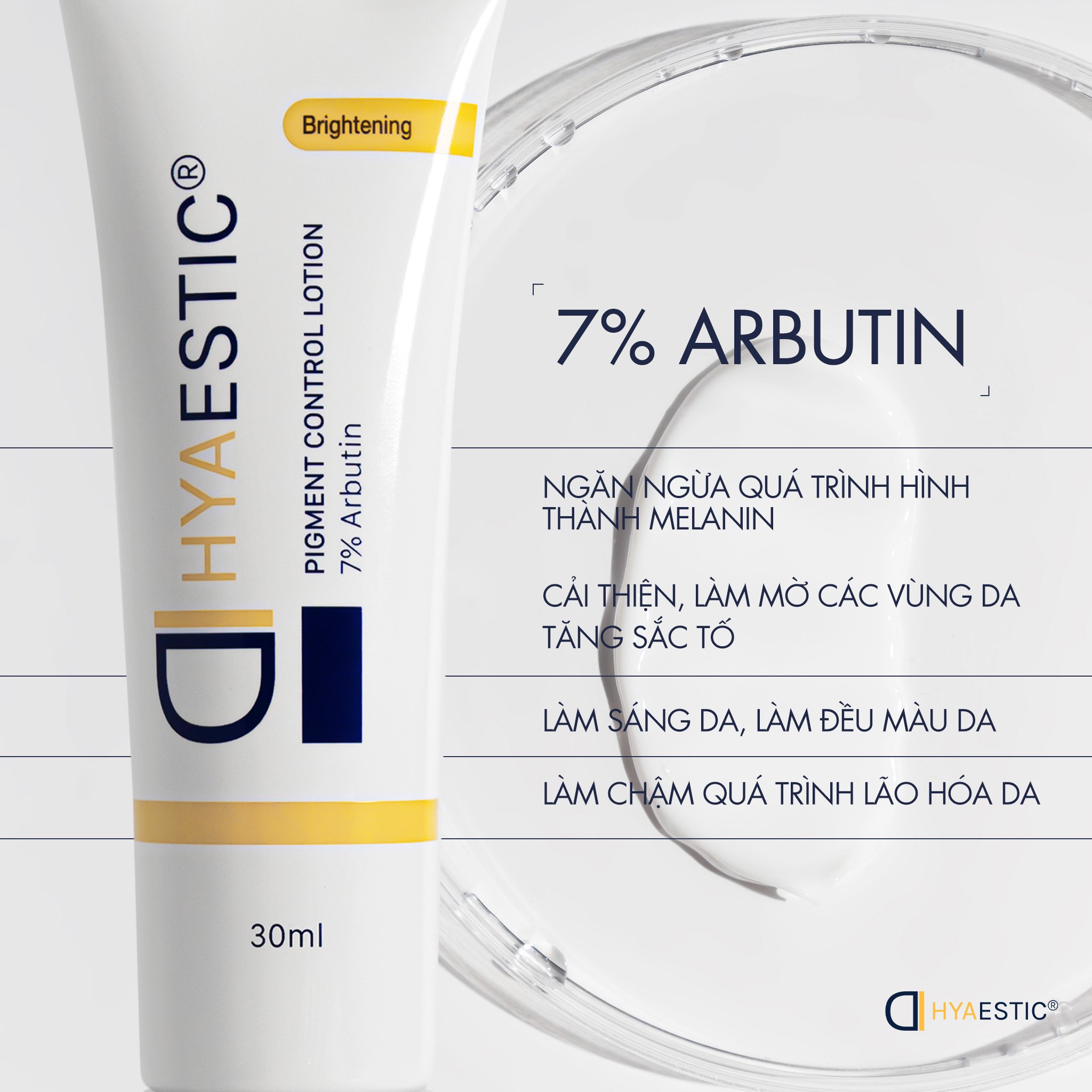 Kem hỗ trợ sáng da ngừa thâm nám Hyaestic Pigment Control Lotion 7% Arbutin (30ml)