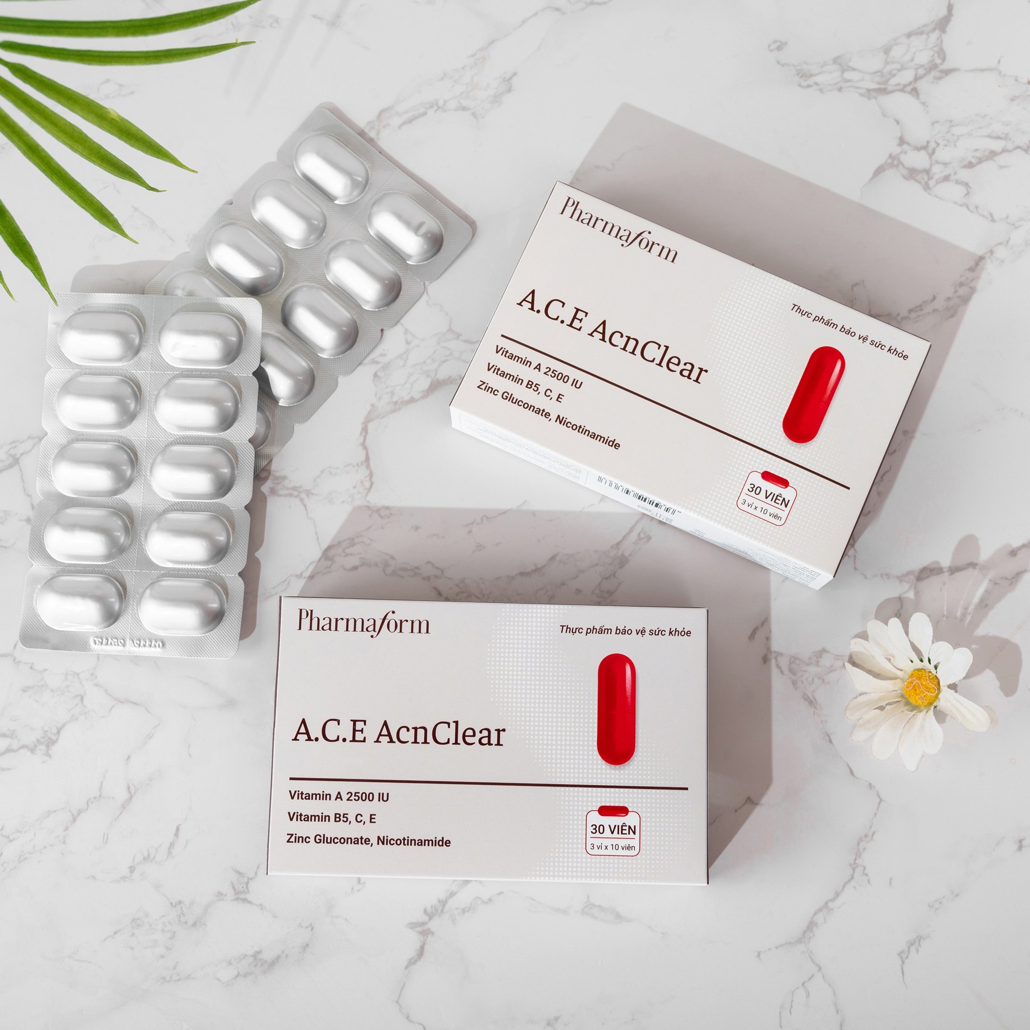 TPBVSK A.C.E AcnClear Pharmaform - Viên Uống Hỗ Trợ Giảm Mụn 30 viên