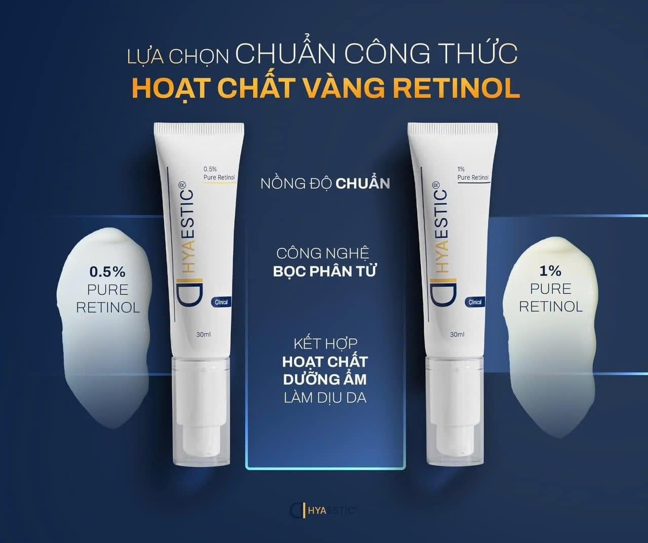 Tinh chất tái tạo da chống lão hóa 1% Retinol nguyên chất Hyaestic 1% Pure Retinol (30ml)