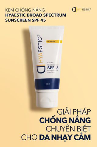 Kem chống nắng vật lý dưỡng ẩm tự nhiên Hyaestic Mineral & Non-nano Particle Broad Spectrum Sunscreen SPF 45 (60ml)