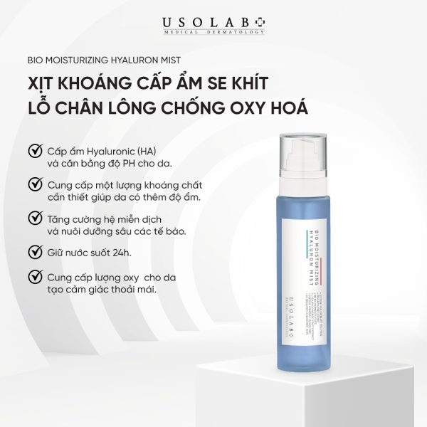 Xịt khoáng toner Bio Moisturizing Hyaluron Mist USOLAB