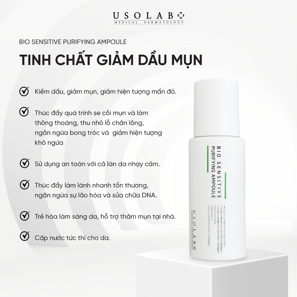 Tinh chất giảm dầu mụn Usolab BIO SENSITIVE PURIFYING AMPOULE 50ml