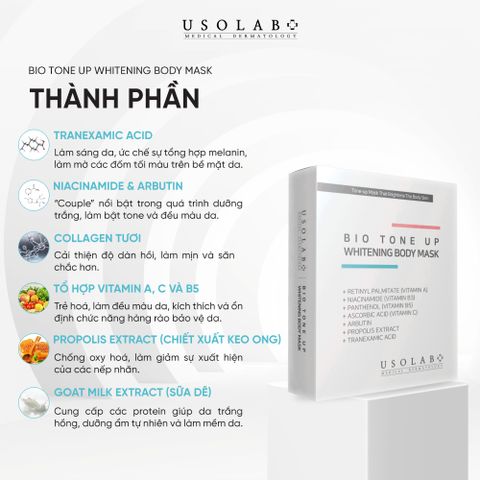 Kem ủ trắng BIO TONE UP WHITENING BODY MASK 1 Hộp