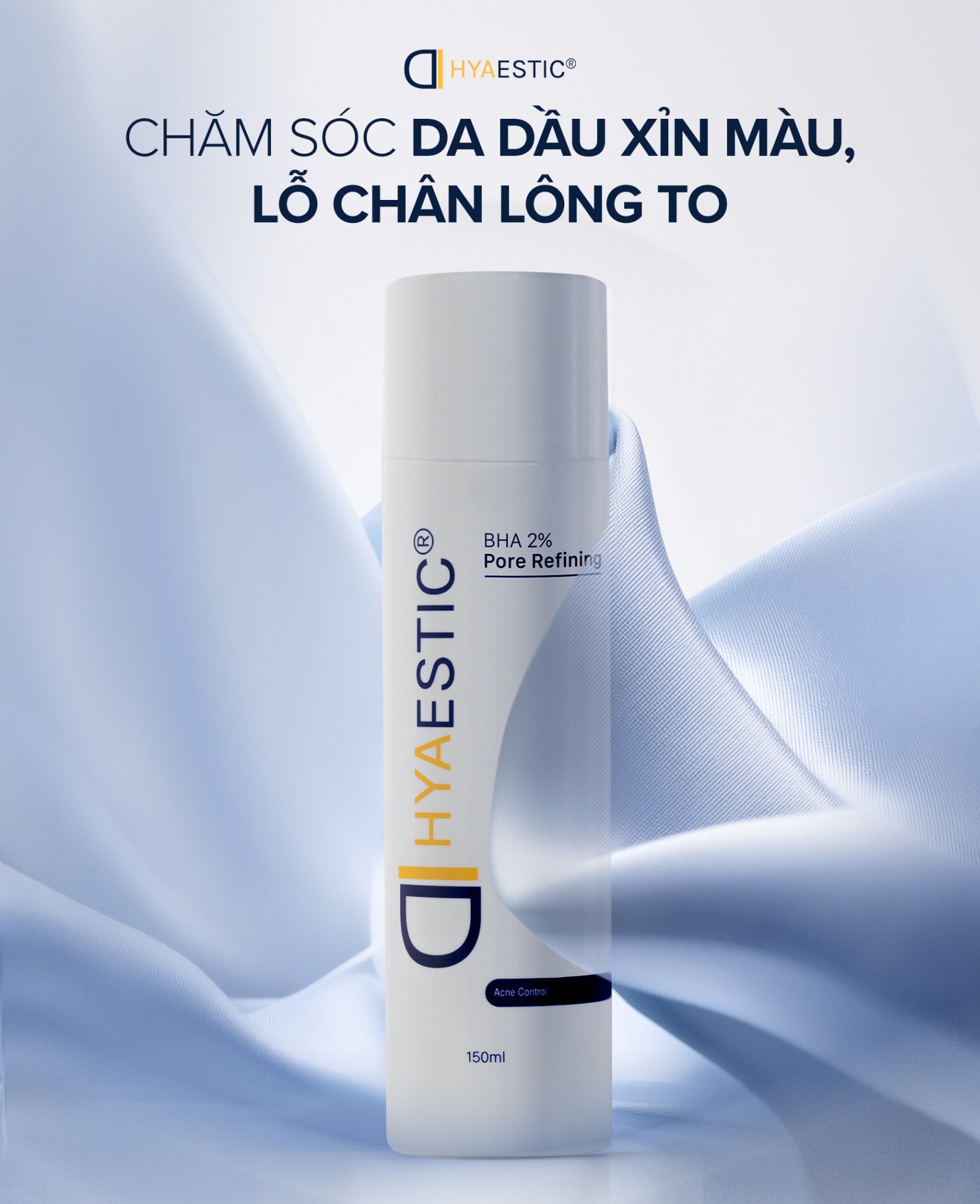 Toner hỗ trợ trị mụn làm sạch bã nhờn Hyaestic BHA 2% Pore Refining